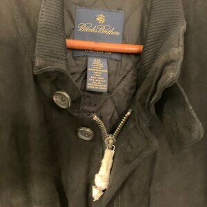 BROOKS BROTHERS, SZ XXL | Suede Leather, Quilted Lining, Long Jacket Coat **NWT*